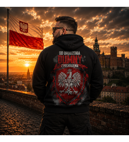 Bluza z kapturem OD URODZENIA DUMNY Z POCHODZENIA+ opaska gratis